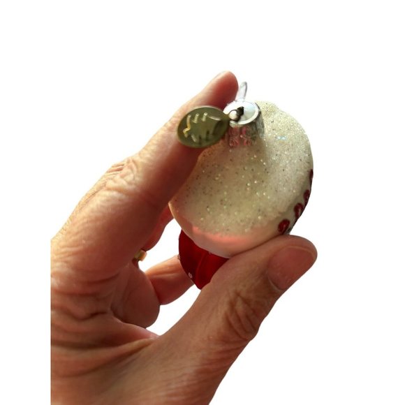 2006 Flocked Santa’s Snow Boot Holly Blown Glass Christmas Ornament Poland 2.5” - Picture 10 of 11